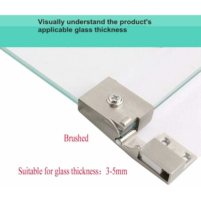 1 Pair Frameless Glass Door Hinges, Side Recessed Glass Cabinets, Shower Door Hinges, Furniture Glass Cabinet And Door - Image 4