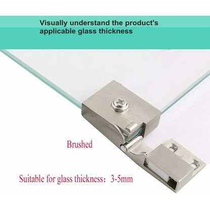 1 Pair Frameless Glass Door Hinges, Side Recessed Glass Cabinets, Shower Door Hinges, Furniture Glass Cabinet And Door - Image 4