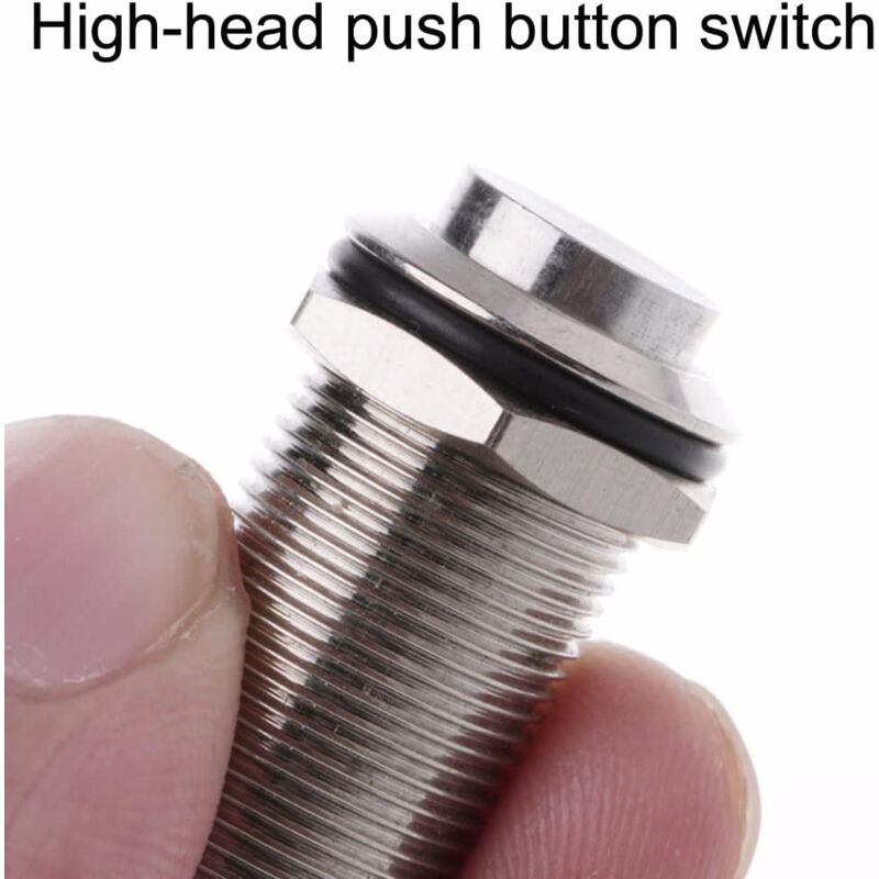 4 pcs 12Mm 3A 12V/24V/125V/250V Ac Self-Locking Waterproof Push Button Switch Nickel Plated Copper On Off Push Button - Image 4