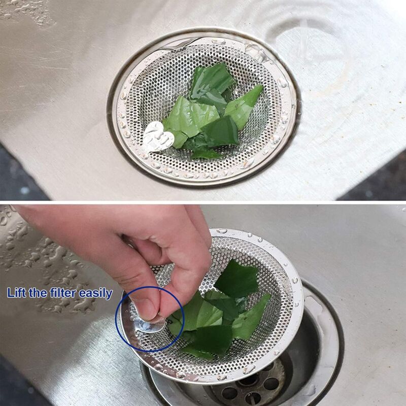 2 pcs Heart Shape Kitchen Sink Filter, Stainless Steel Sink Filter, Sink Grid, Kitchen Sink Stopper, Drain Stopper - Image 3