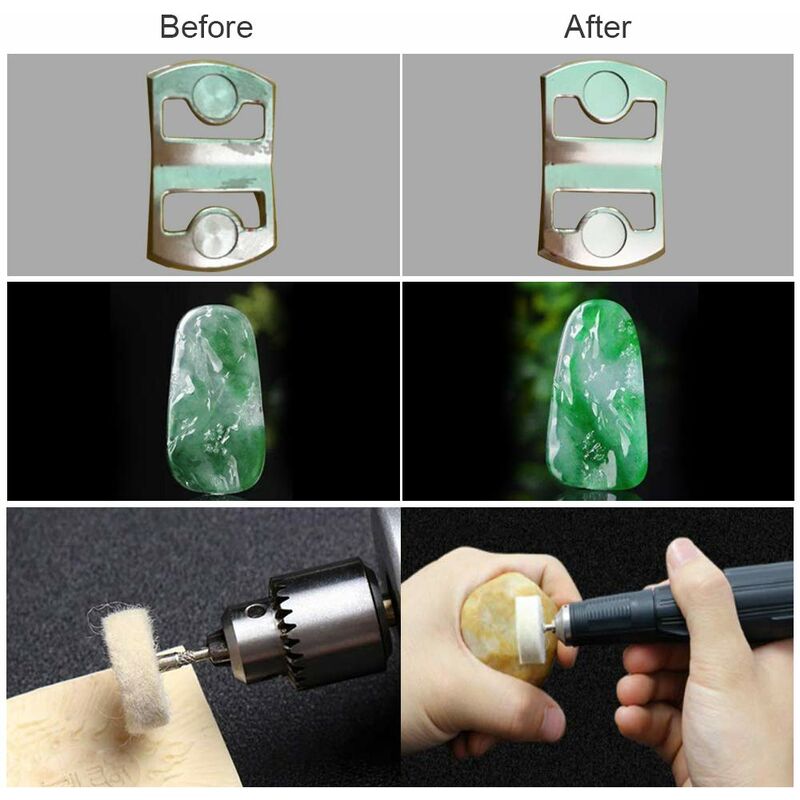 10 pcs Polishing Wheel 25Mm Wool Felt Buffing Wheels Drill Grinder Wheels Brushes ROtary Tool With Handle - Image 3