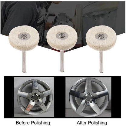 10 pcs Polishing Wheel 25Mm Wool Felt Buffing Wheels Drill Grinder Wheels Brushes ROtary Tool With Handle - Image 4