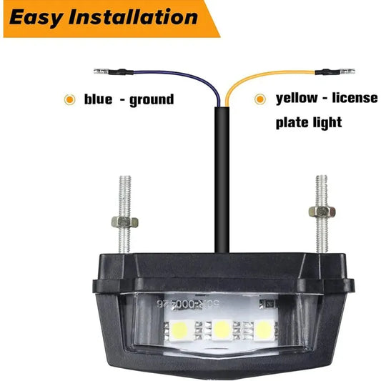 1 Pc Motorcycle License Plate Light, 12V Universal Motorcycle LED Tail Light Rear License Plate Lamp, White Light - Image 3