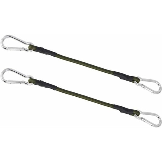 2 Pack 30Cm Heavy Duty Mini Bungee Cords With Carabiner For Camping, Luggage, Travel