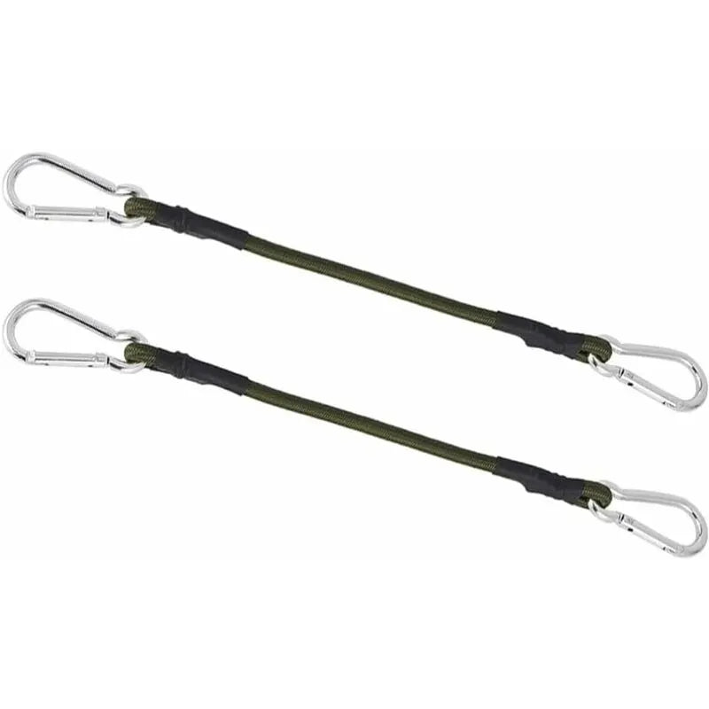 2 Pack 30Cm Heavy Duty Mini Bungee Cords With Carabiner For Camping, Luggage, Travel