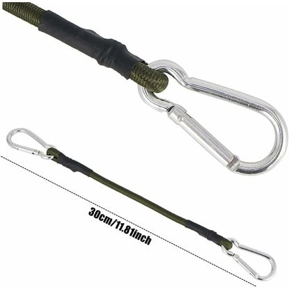 2 Pack 30Cm Heavy Duty Mini Bungee Cords With Carabiner For Camping, Luggage, Travel - Image 2