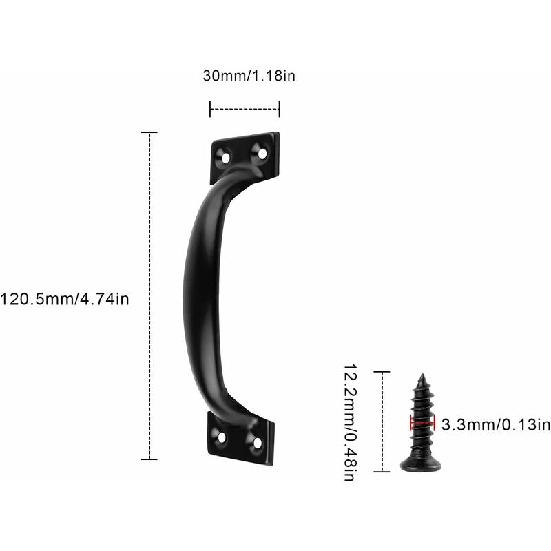 Black Furniture Handle, 10 Pieces Kitchen Cabinet Handles, Arc Drawer Handles, Effortless Push And Pull, With 40 - Image 2