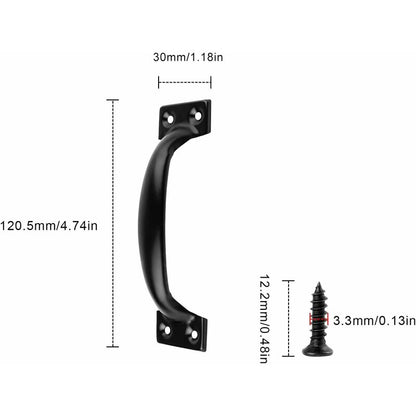 Black Furniture Handle, 10 Pieces Kitchen Cabinet Handles, Arc Drawer Handles, Effortless Push And Pull, With 40 - Image 2
