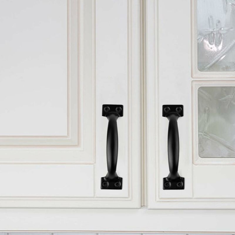 Black Furniture Handle, 10 Pieces Kitchen Cabinet Handles, Arc Drawer Handles, Effortless Push And Pull, With 40 - Image 4