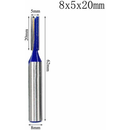 8 pcs 8Mm Shank Double Flute Straight ROuter Bit Set For Woodworking Tools 5Mm, 6Mm, 8Mm, 10Mm, 12Mm, 14Mm, 18Mm, 20Mm - Image 2