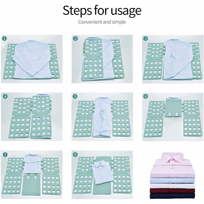Folding Board, Foldable Organizer With Flip For Adults Clothes Folder Clothing Folder Shirt T-Shirt Green - Image 2