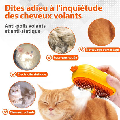 Cat Steam Brush With Release Button, Rechargeable Cat Steam Brush For Long And Short Hair Cats Dogs Rabbits, - Image 2