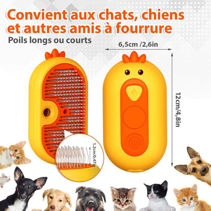 Cat Steam Brush With Release Button, Rechargeable Cat Steam Brush For Long And Short Hair Cats Dogs Rabbits, - Image 4