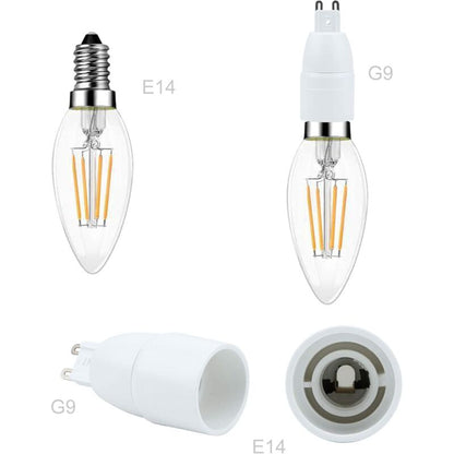4X Lamp Socket Adapter G9 To E14 In White - 4 pcs Set Reformatting Converters For Lamp Sockets For Incandescent, LED, - Image 2
