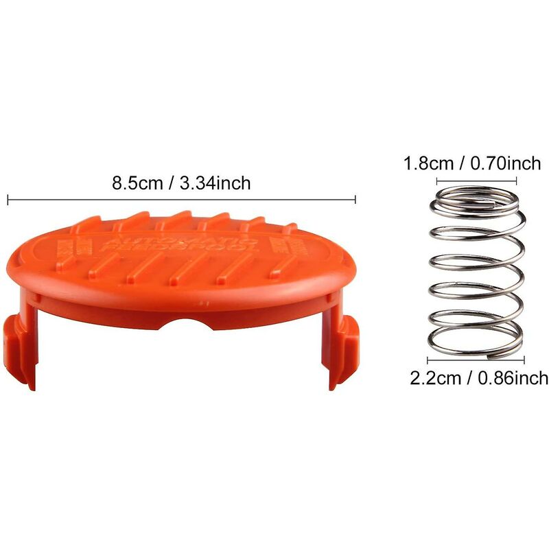 4 pcs Spool Caps + 4 pcs Springs Replacement Parts Accessories Compatible With Black+Decker Rc-100-P String Trimmers - Image 4