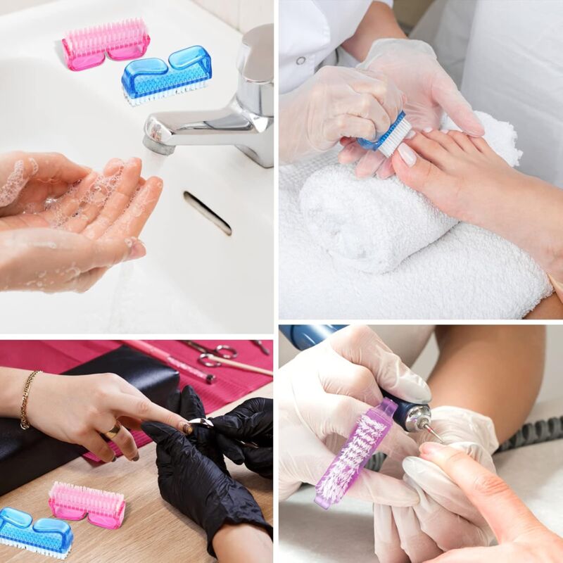 Handle Nail Brushes - 4 pcs Plastic Nail Cleaning Brushes - Scrub Brushes For Cleaning Nails - Image 4