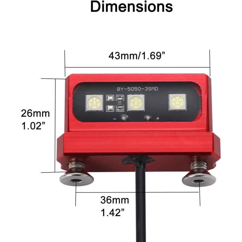 1Pc Cnc Motorcycle License Plate Light, Universal 12V Motorcycle LED Rear Brake Tail Light Lamp, White Light, Aluminum - Image 2