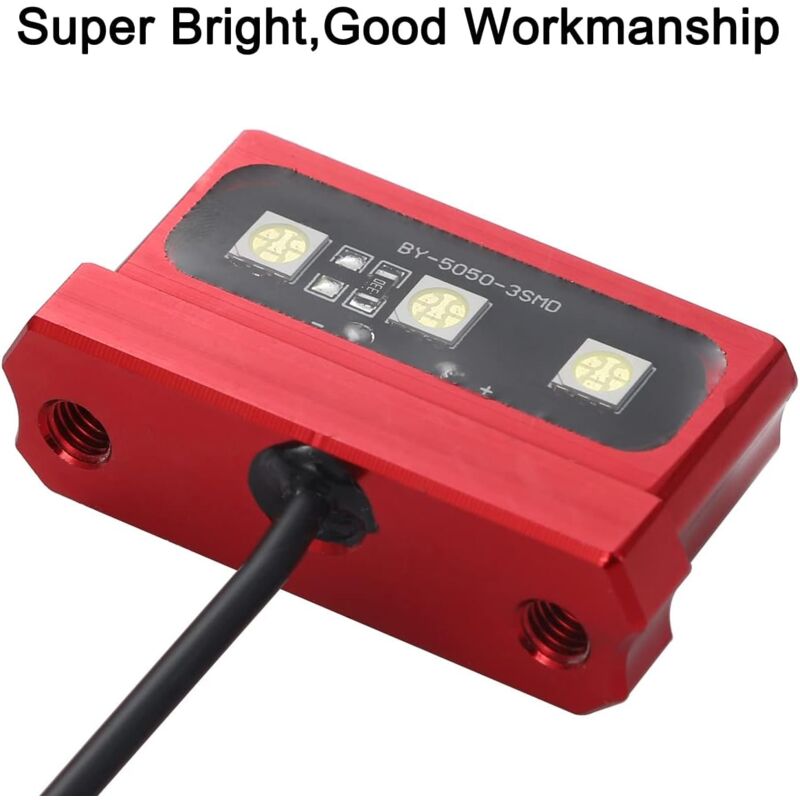 1Pc Cnc Motorcycle License Plate Light, Universal 12V Motorcycle LED Rear Brake Tail Light Lamp, White Light, Aluminum - Image 3