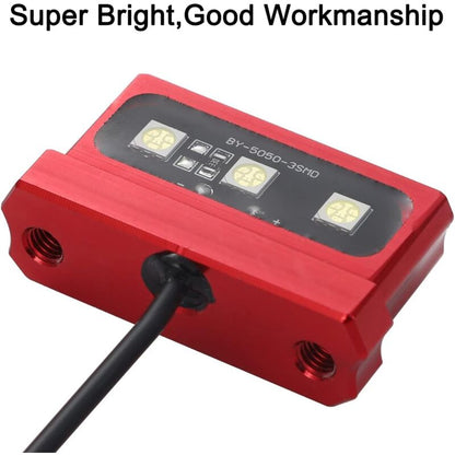 1Pc Cnc Motorcycle License Plate Light, Universal 12V Motorcycle LED Rear Brake Tail Light Lamp, White Light, Aluminum - Image 3