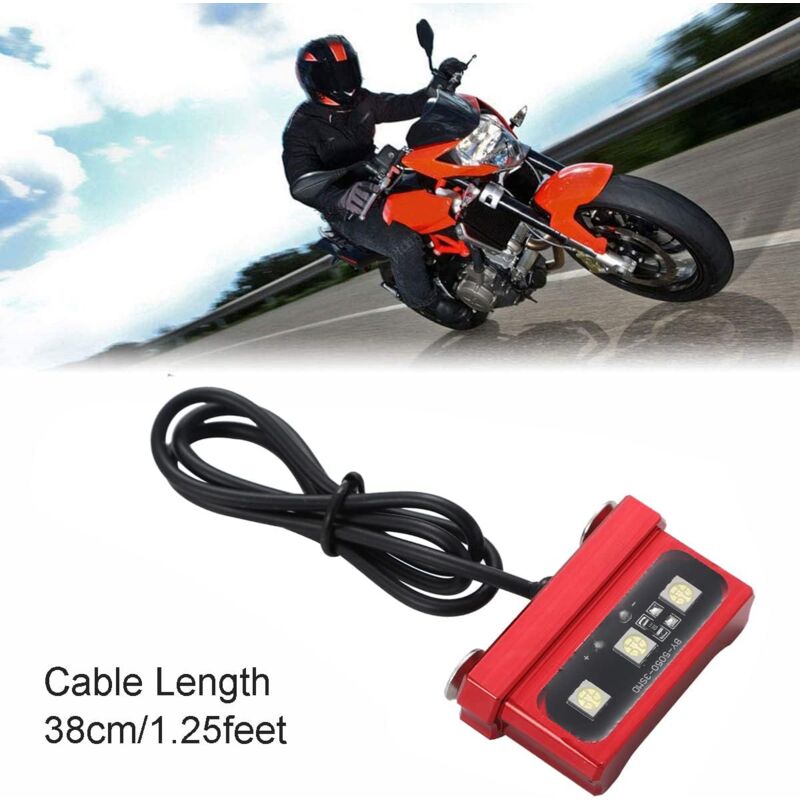1Pc Cnc Motorcycle License Plate Light, Universal 12V Motorcycle LED Rear Brake Tail Light Lamp, White Light, Aluminum - Image 4