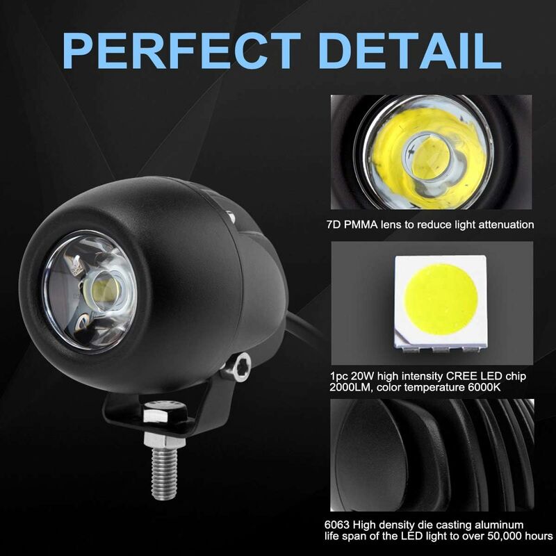 20W LED Fog Light LED Work Light Ip68 Waterproof Work Light LED Car Headlight Off-ROad Motorcycle Atv Utv 4X4 Suv - Image 2