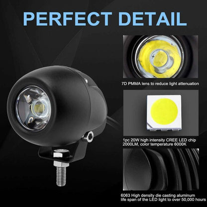 20W LED Fog Light LED Work Light Ip68 Waterproof Work Light LED Car Headlight Off-ROad Motorcycle Atv Utv 4X4 Suv - Image 2