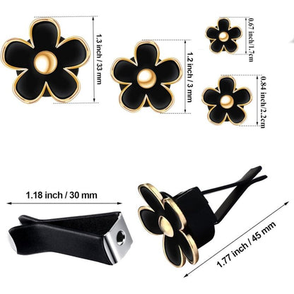 DAisy Flower Vent Clips,4 pcs Air Conditioning Outlet Clip Diffuser Vent Clip Car Air Freshener Flower Clip For Car Vent - Image 2