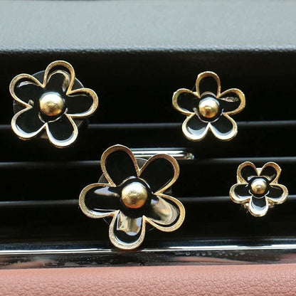 DAisy Flower Vent Clips,4 pcs Air Conditioning Outlet Clip Diffuser Vent Clip Car Air Freshener Flower Clip For Car Vent - Image 4