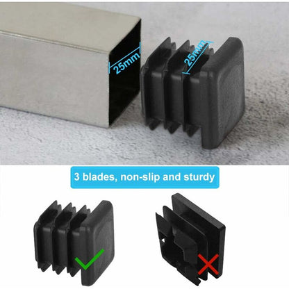 Decareta 20 pcs Chair Leg Cap, Square Pipe Cap, Plastic Square Post Cap For Furniture Feet Trampoline Cabinet Shelf - Image 4