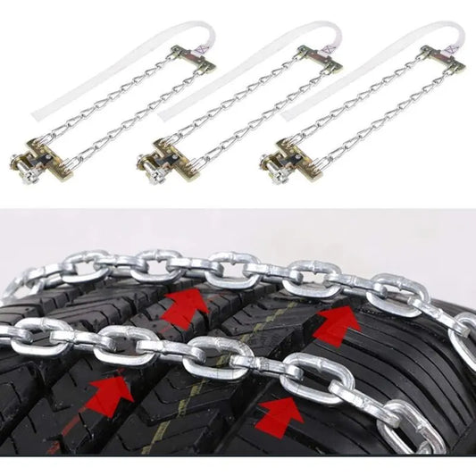 Tire Anti-Skid Chain, 3 pcs Steel Anti-Skid Chain For Car Snow Mud Chain(235-265Mm) - Image 2