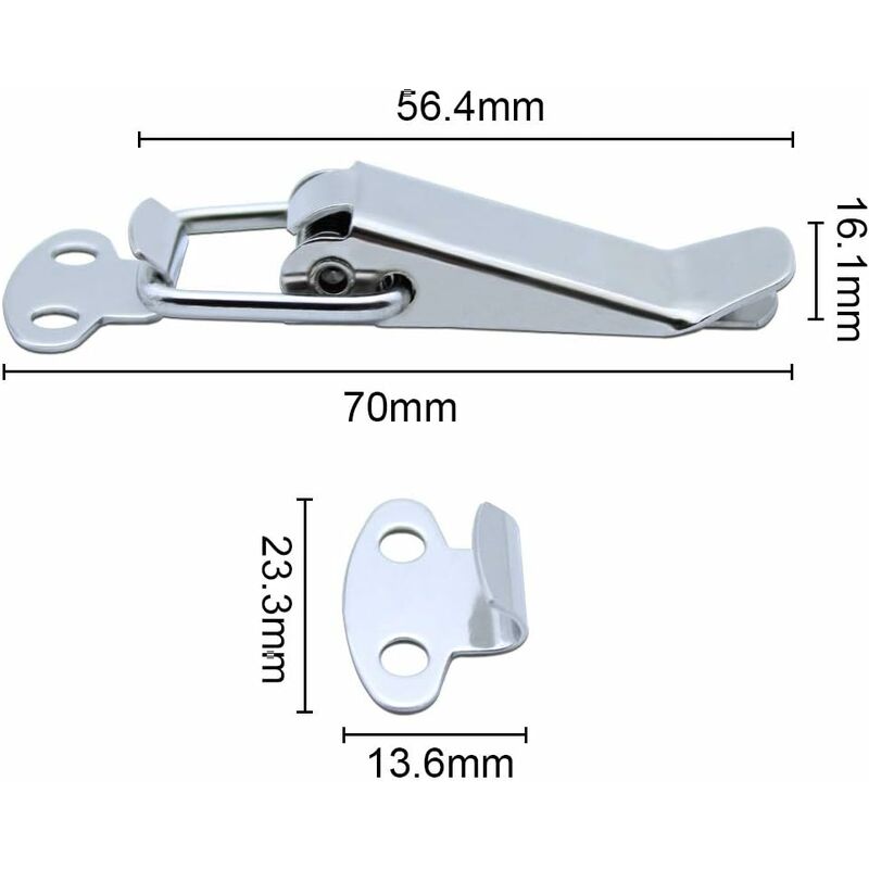 10 pcs Spring Loaded Toggle Latch Stainless Steel Lever Catch Drawer Hardware For Toolbox Suitcase And Chest - Image 2