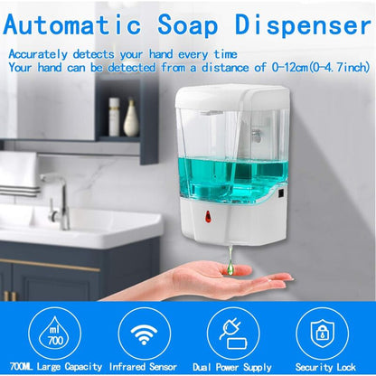 Automatic Hand Soap Dispenser, 700Ml Wall Mounted Soap Dispenser, Touchless Hand Sanitizer Shampoo Dispenser, Touchless - Image 2