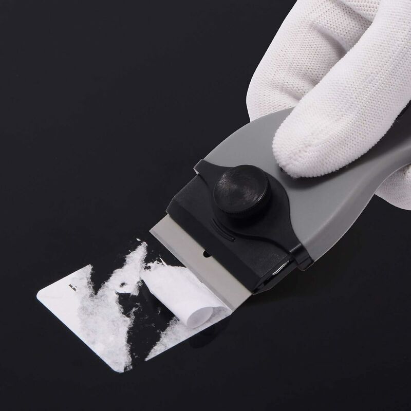 2 pcs Ceramic Hob Scraper With 10 Plastic Scrapers + 10 Metal Blades, Ceramic Hob Scraper For Removing Labels, Black - Image 2