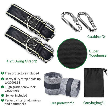 Hammock Strap Swing Attachment Hanging Chair ROpe Outdoor Swing Accessory Safety Carabiners Swing Tree Swing Strap For - Image 2