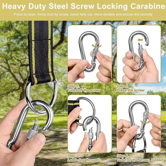 Hammock Strap Swing Attachment Hanging Chair ROpe Outdoor Swing Accessory Safety Carabiners Swing Tree Swing Strap For - Image 4
