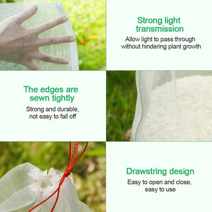 50 pcs Fruit Protection Bag Insect Mesh Bag Plant Protection Bag With Drawstring Anti-Insect Net Bags Insect Bag 2030Cm - Image 2