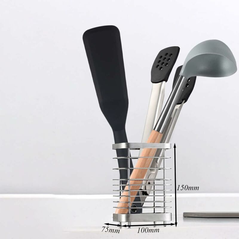 Stainless Steel Kitchen Utensil Holder, Cutlery Holder, Utensil Rack, Countertop Organizer, Restaurant Accessories - Image 2