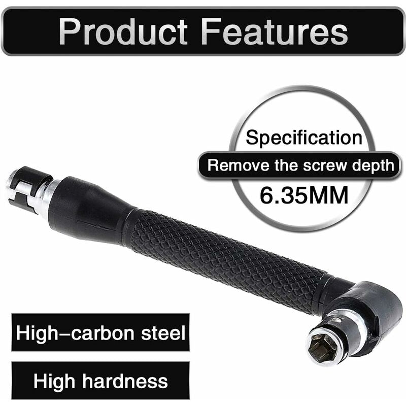 Mini Screwdriver And Bits, 1/4" Drive, L-Shaped Double Head Hexagonal Handle Extension Socket Wrench Flathead Torx - Image 3