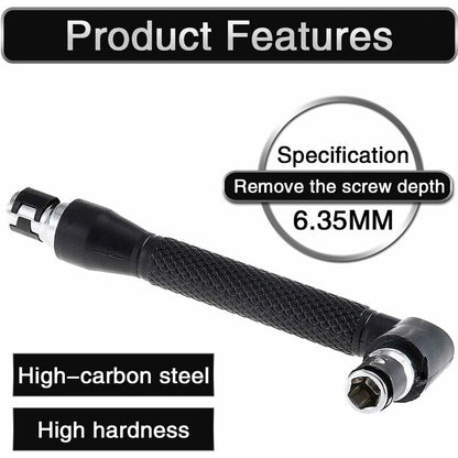 Mini Screwdriver And Bits, 1/4" Drive, L-Shaped Double Head Hexagonal Handle Extension Socket Wrench Flathead Torx - Image 3