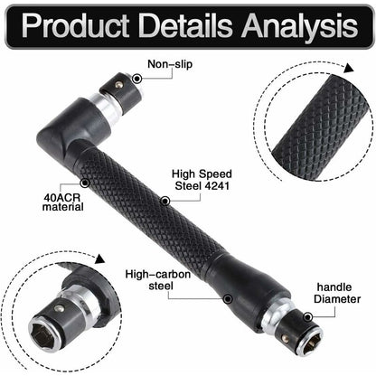 Mini Screwdriver And Bits, 1/4" Drive, L-Shaped Double Head Hexagonal Handle Extension Socket Wrench Flathead Torx - Image 4