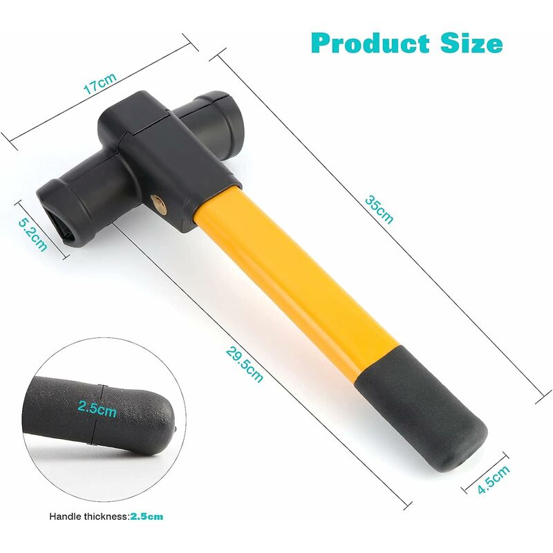 Retractable Car Steering Wheel Lock, Heavy Duty T-Bar Universal Steering Wheel Clamp With 2 Keys For Cars, Trailers, - Image 2