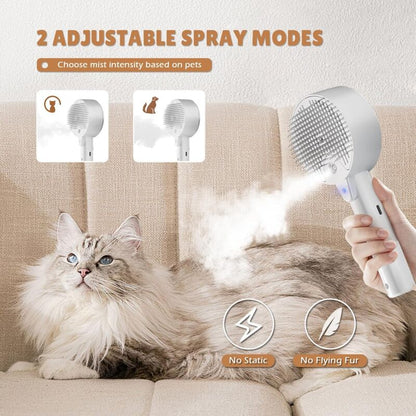 Cat Steam Brush, 4 In 1 Cat Steam Brush Self-Cleaning Cat Brush, Cat Brush With Water Tank Pet Grooming Brush For - Image 3