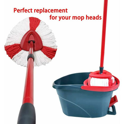 2 Pack Mop Heads Compatible With Vileda 2 In 1 Turbo Mop Replacement Head, Microfiber, Red, White. - Image 2