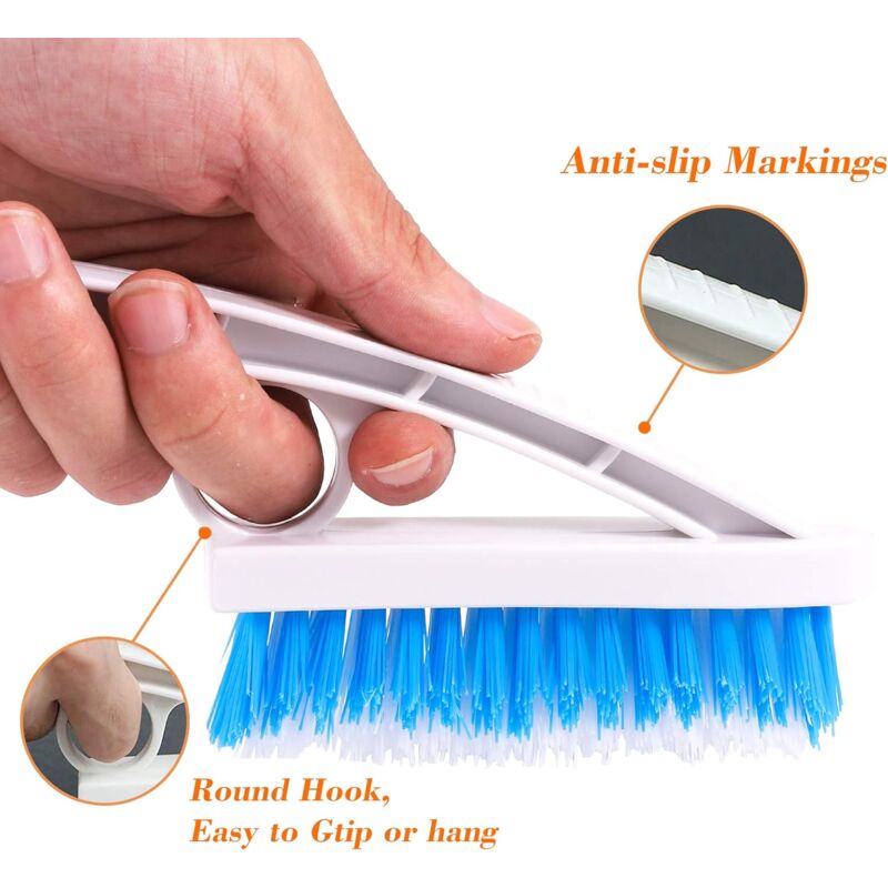 2 Pack Grout Scrub Brush - Stiff Nylon Bristle Scrub Brush For Bathtub, Shower - Floor Grout & Tile Cleaning Brush For - Image 3