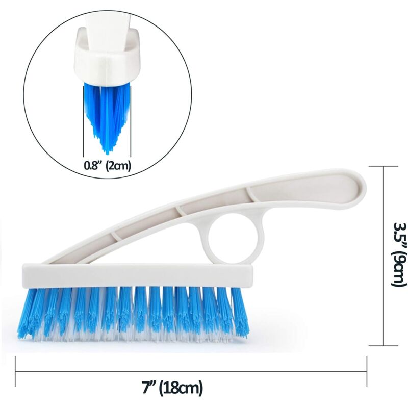 2 Pack Grout Scrub Brush - Stiff Nylon Bristle Scrub Brush For Bathtub, Shower - Floor Grout & Tile Cleaning Brush For - Image 4