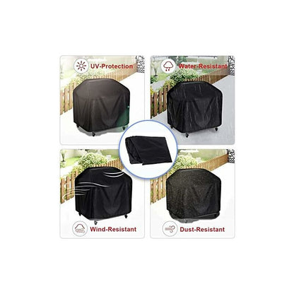 Bbq Cover, Waterproof Anti-Uv Barbecue Cover 210D Oxford Cloth Bbq Protective Cover Grill Cover - 170 61 117Cm, Black - Image 2