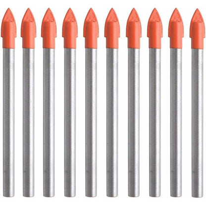 10 Steel Drill Bit For Tile Glass Ceramic Marble And Mirror 6Mm Tungsten Carbide Tip For Hard And Fragile Materials