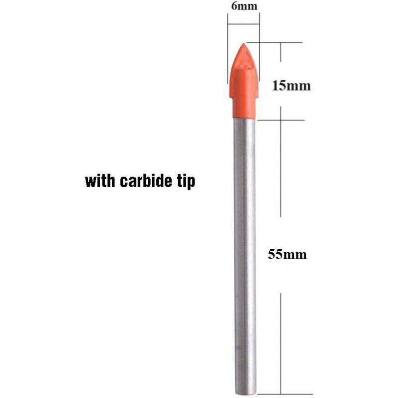 10 Steel Drill Bit For Tile Glass Ceramic Marble And Mirror 6Mm Tungsten Carbide Tip For Hard And Fragile Materials - Image 2