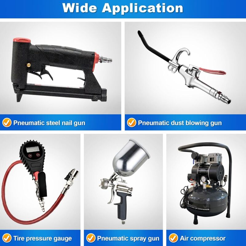 1/4" Bsp Pneumatic Quick Connector, 10 Pieces European Air Compressor Fitting, Compressor Connector For Pneumatic Hose - Image 4
