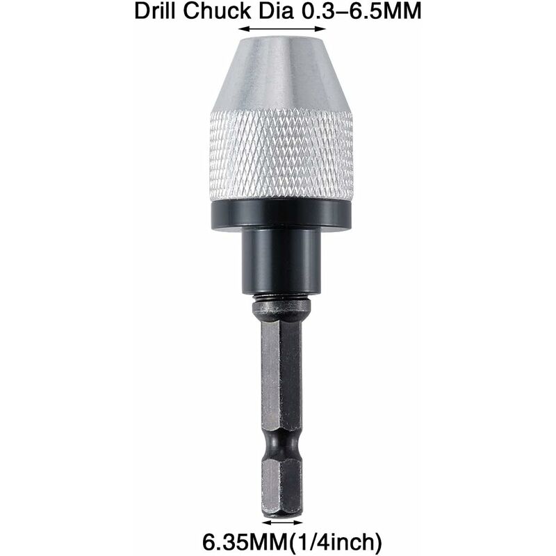 Quick Change Keyless Drill Chuck With 0.3-6.5Mm Hex Shank - Image 2
